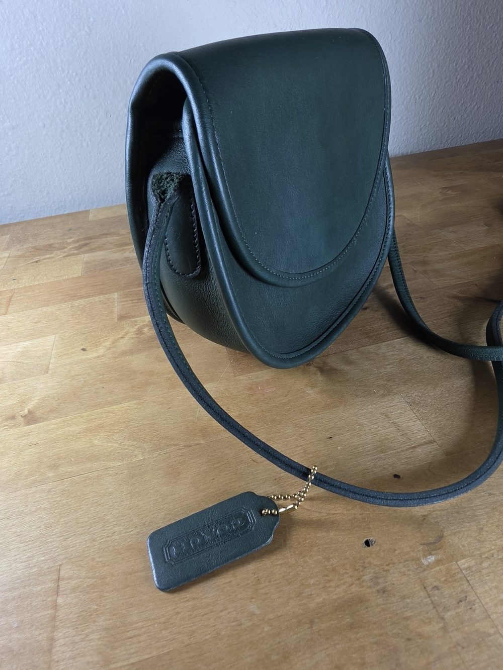 Vintage Coach Casey 9923 Bottle Green Leather Crossbody Pre-1994 USA - Picture 8 of 11